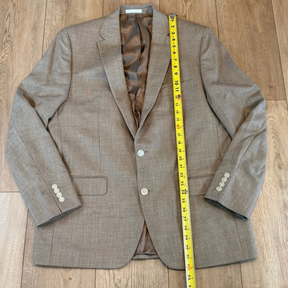Lauren Ralph Lauren Mens 44L Tan Linen Blend 2 Button Blazer Sport Coat‎ Jacket